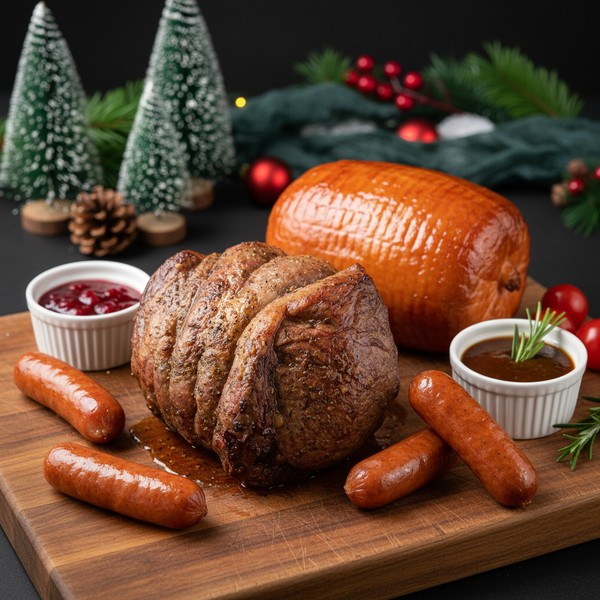 A2. Christmas Beef & Sausage Surprise Feeds - Cooked & Chilled serves 5-7 PAX