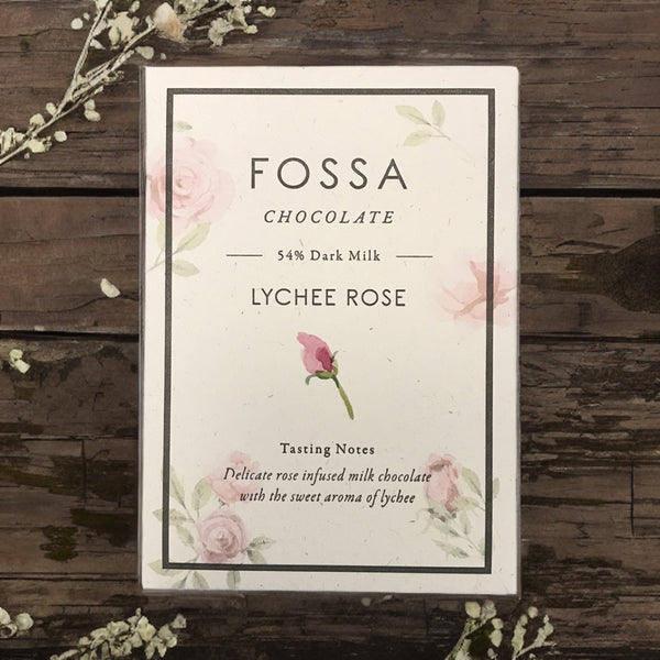 Fossa Lychee Rose Dark Milk Chocolate - 50g