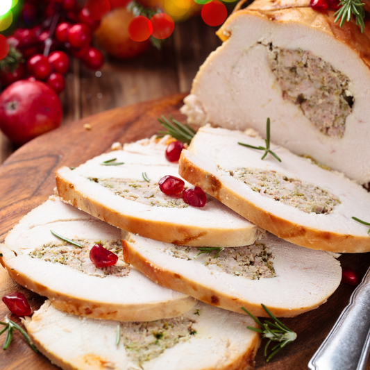 Cooked turkey breast stuffed with Cranberry and Pistachio (Frozen)