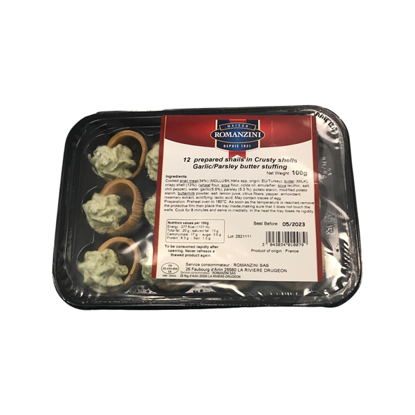Romanzini Snail with Garlic Parsley in Crusty Shell (frozen)